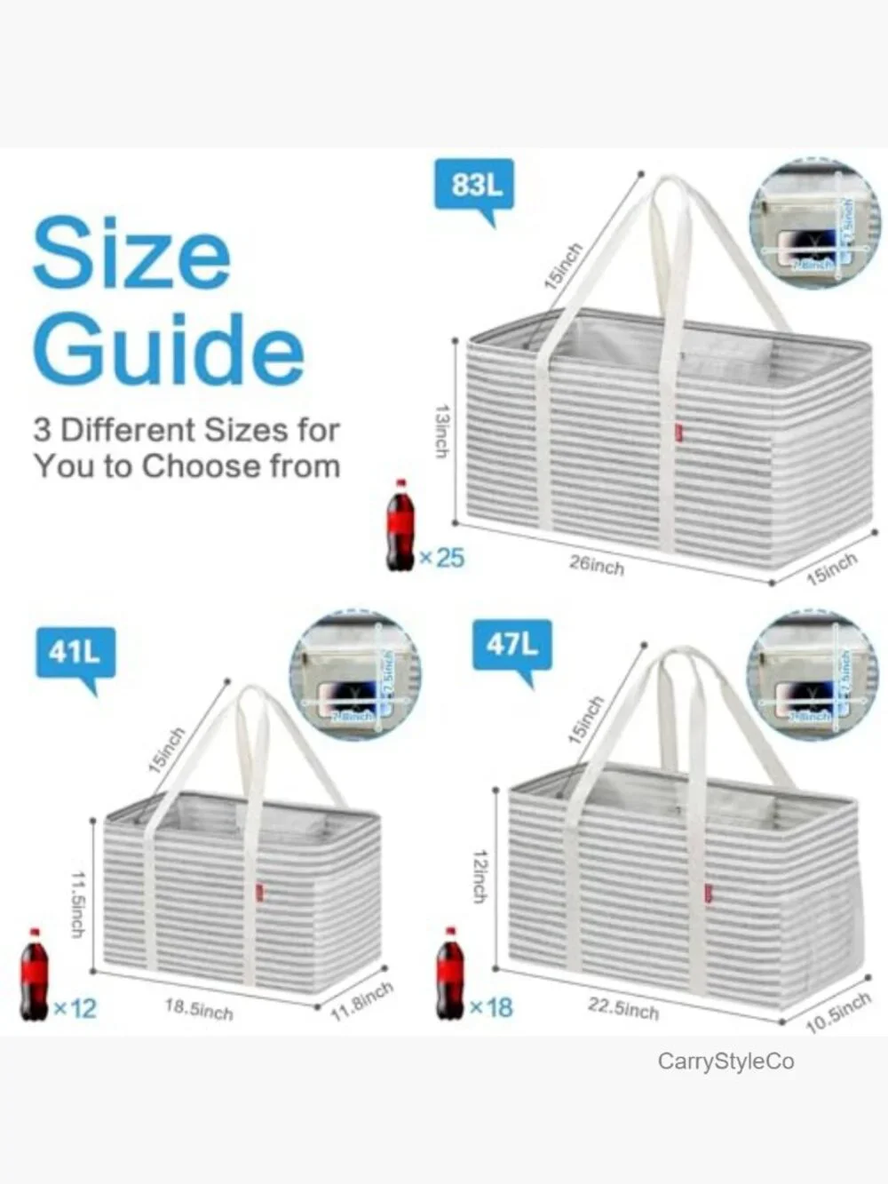 Extra Large Utility Tote Bag with Metal Wire Frame, Foldable Reusable Grocery